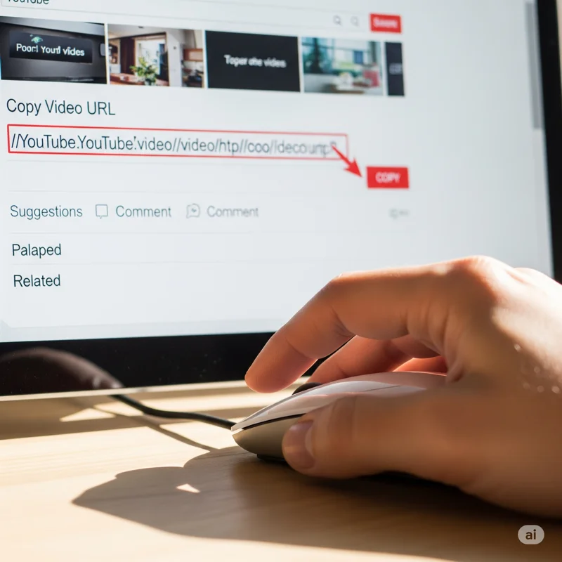 Copy YouTube URL for transcript conversion